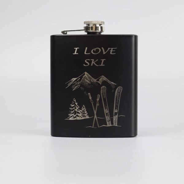 Piersiówka z grawerem Narciarz