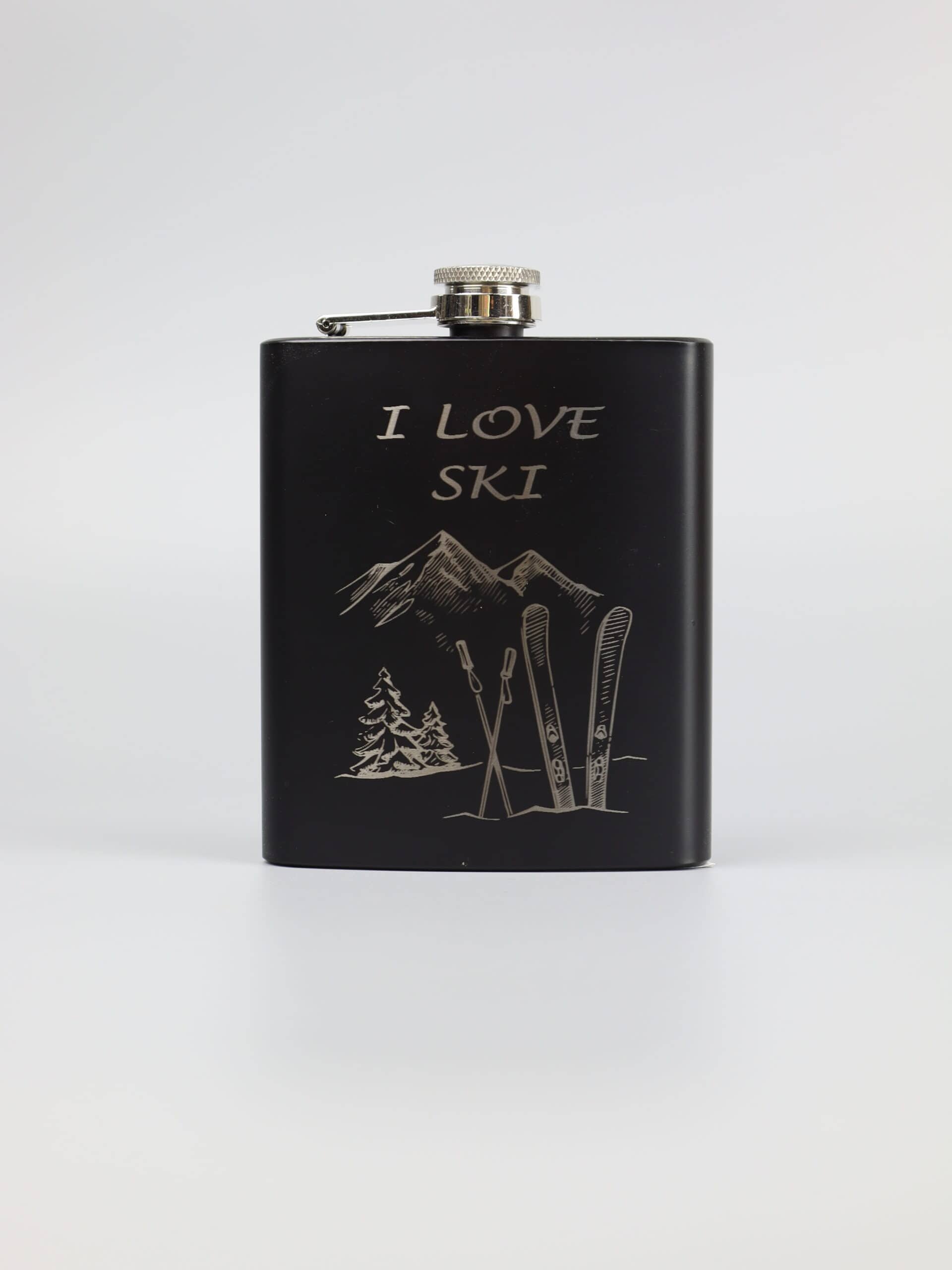 Piersiówka z grawerem Narciarz