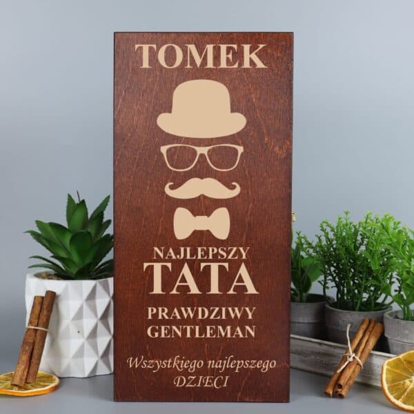 Skrzynka na Whisky z Grawerem Dla Taty