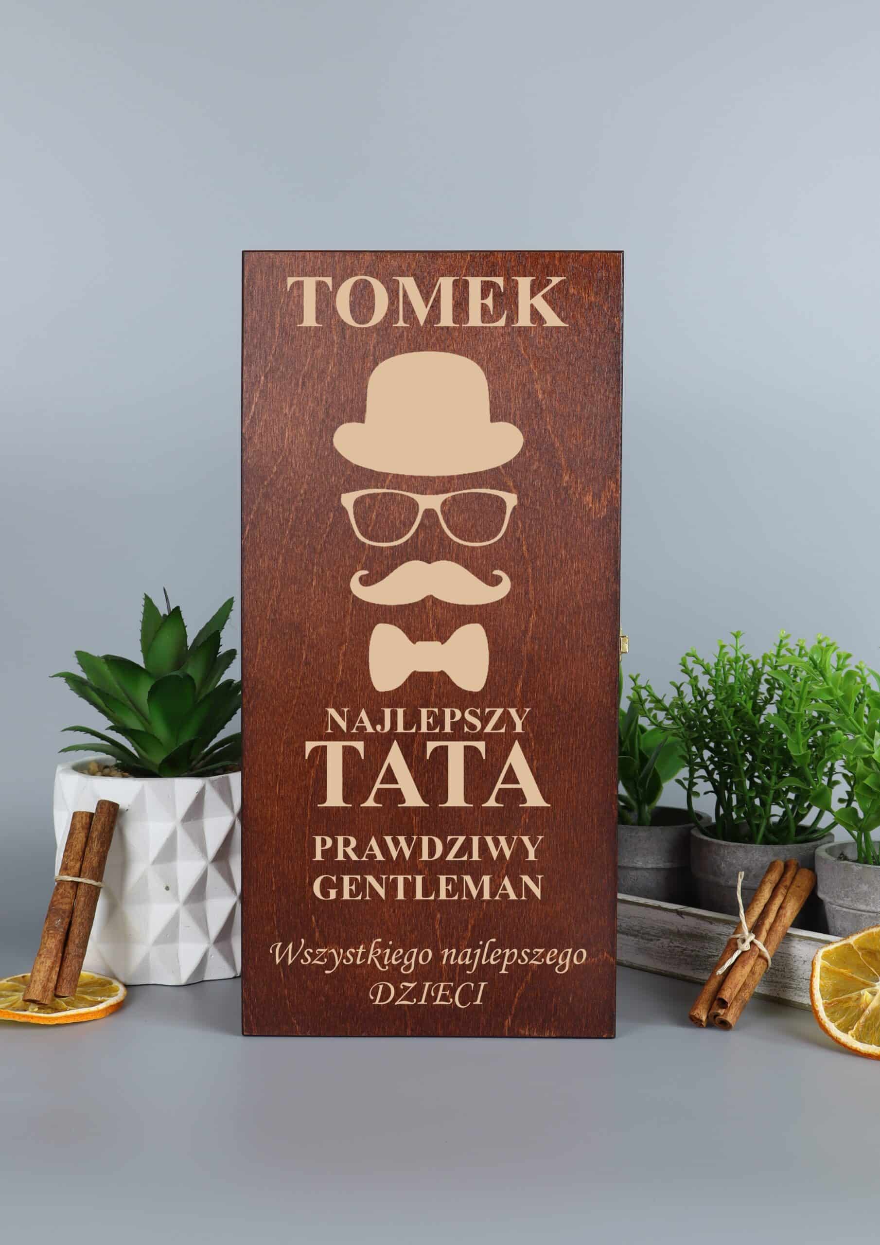 Skrzynka na Whisky z Grawerem Dla Taty