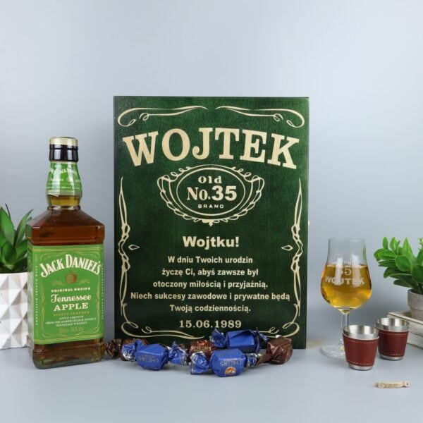 Zestaw Skrzynka na Whisky z grawerem