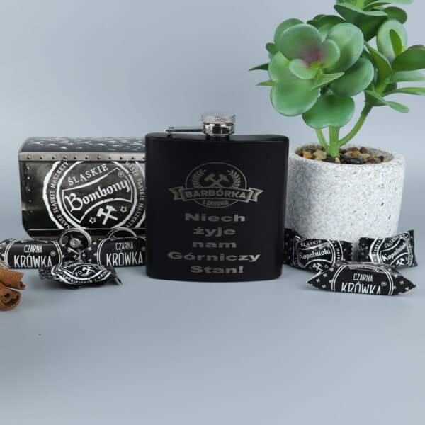 Piersiówka z grawerem dla górnika