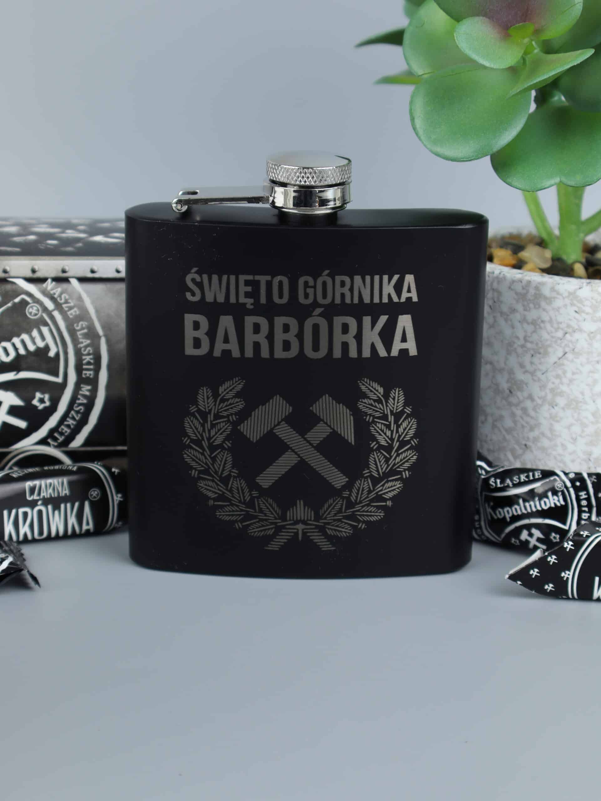 Prezent z grawerem dla górnika piersiówka