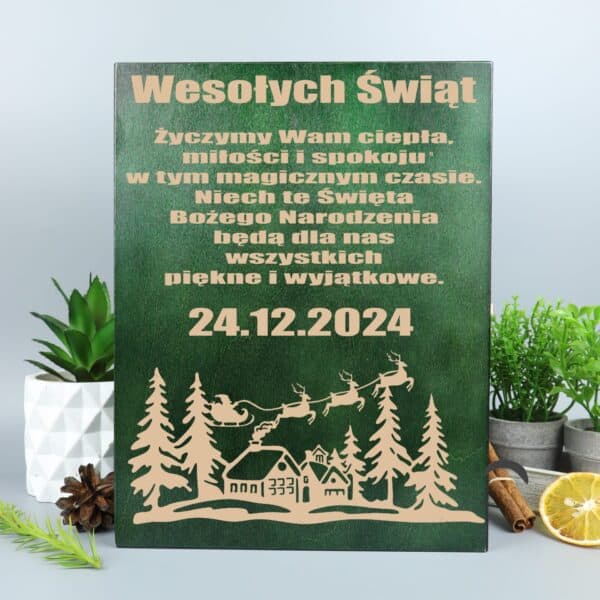 Skrzynka na whisky z grawerem na święta