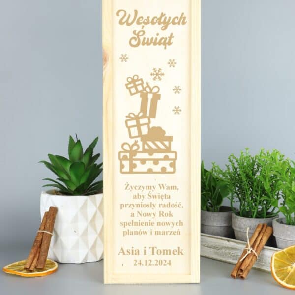 Skrzynka na wino na święta