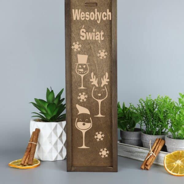 Skrzynka na wino na święta