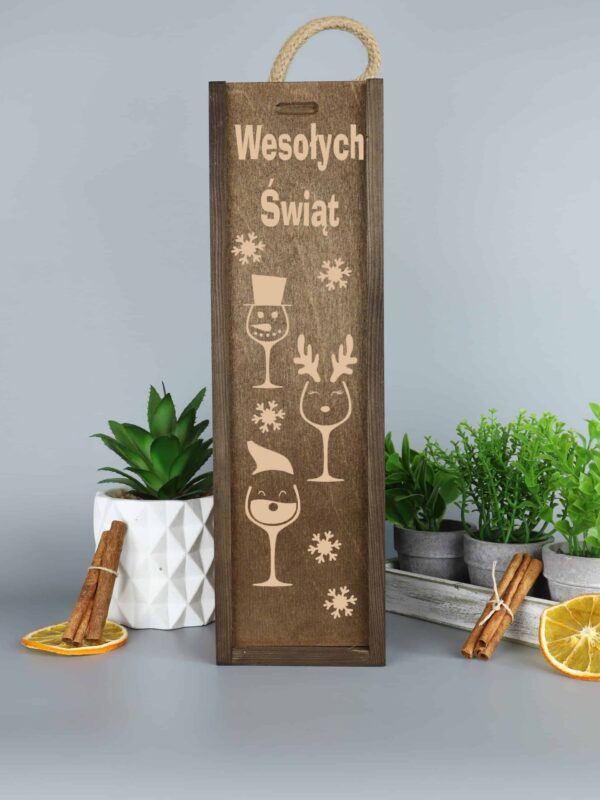 Skrzynka na wino na święta