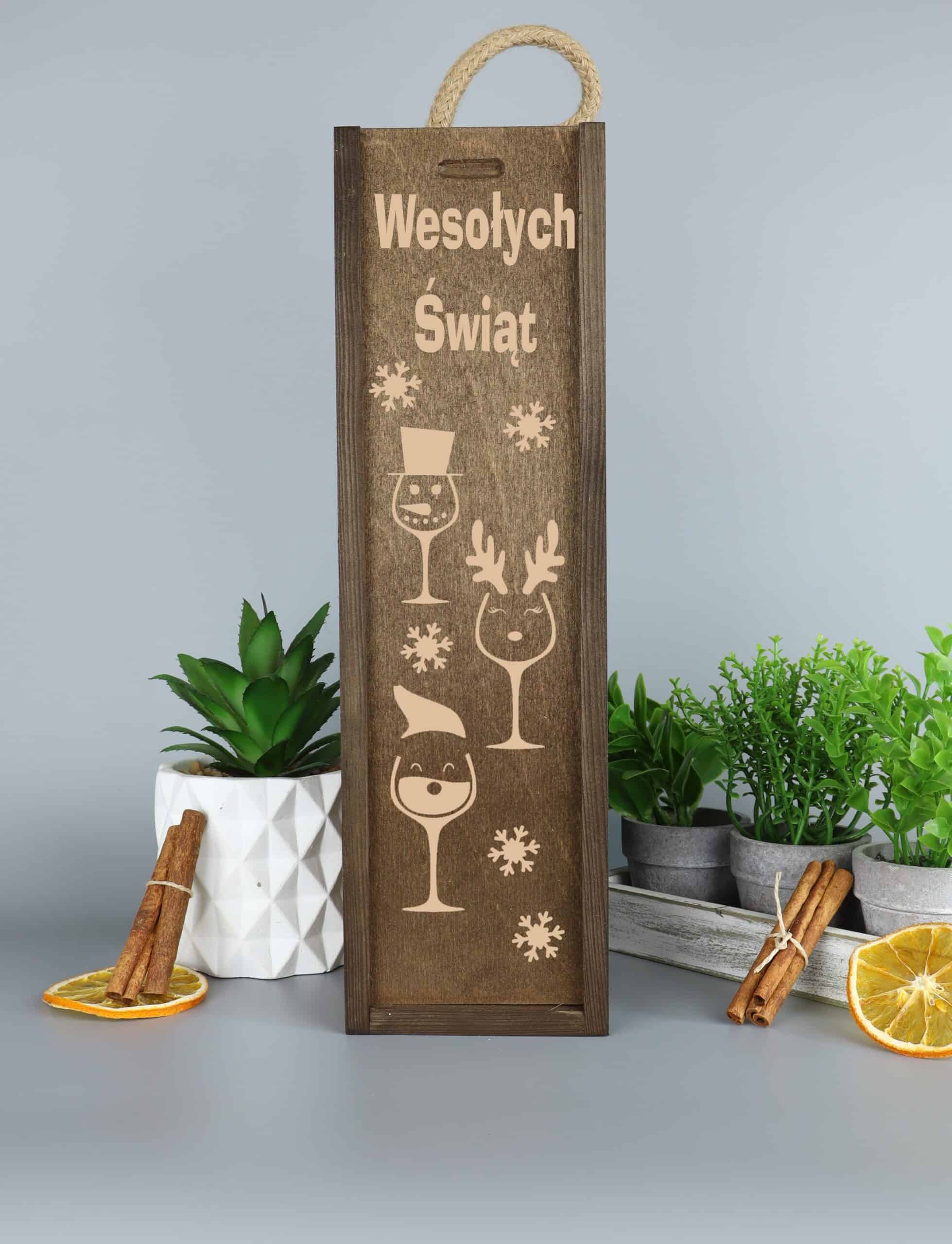 Skrzynka na wino na święta