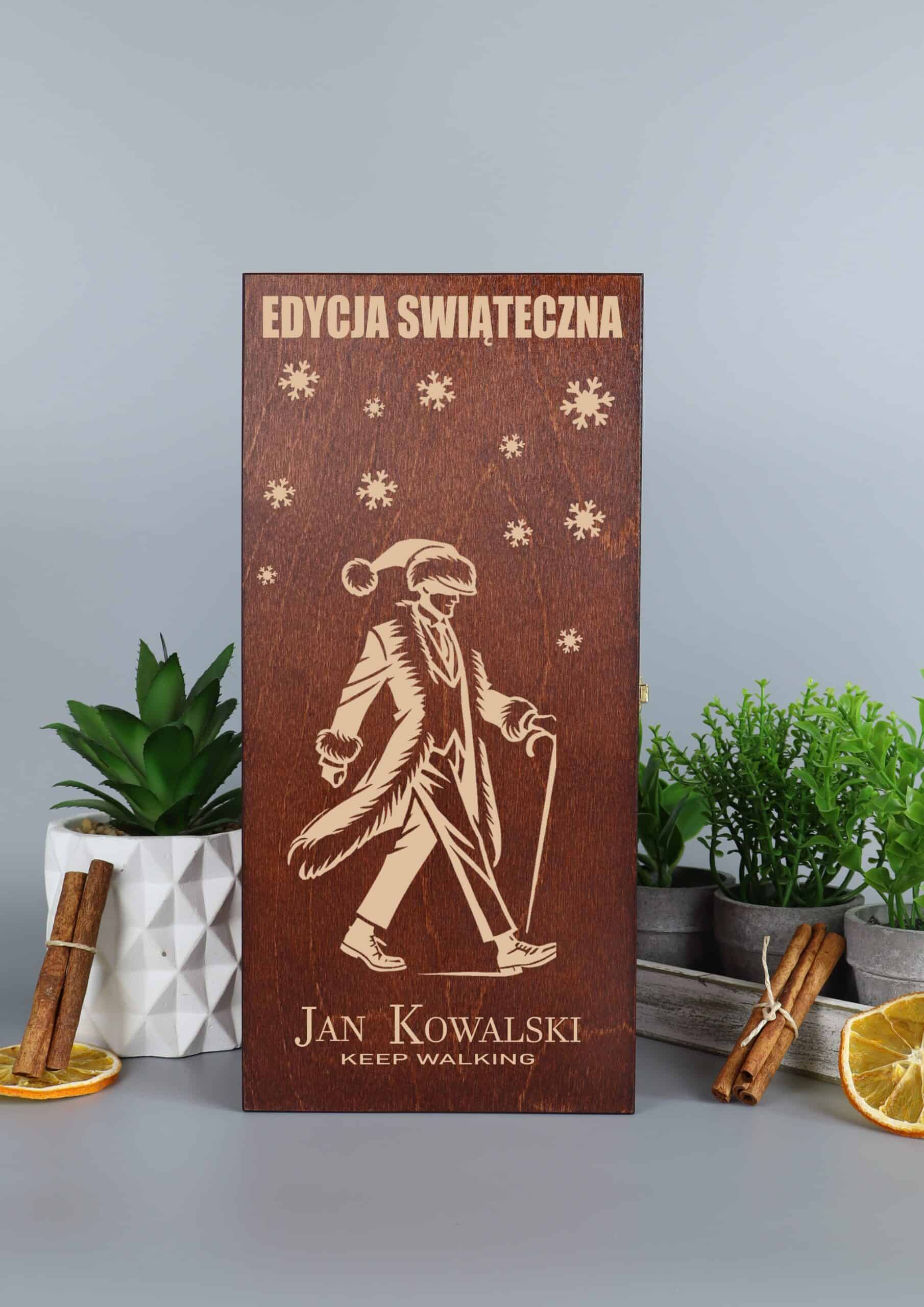 Skrzynka na whisky prezent na święta