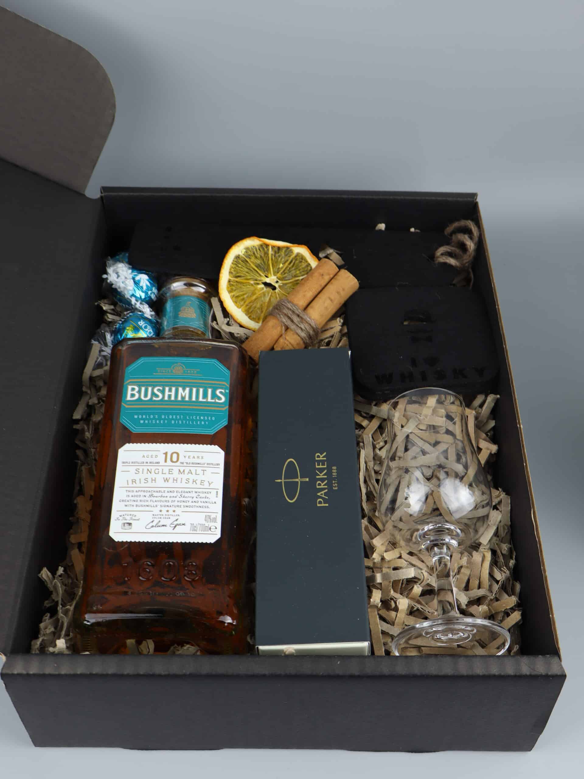 Zestaw z bushmills i parker dla mężczyzny