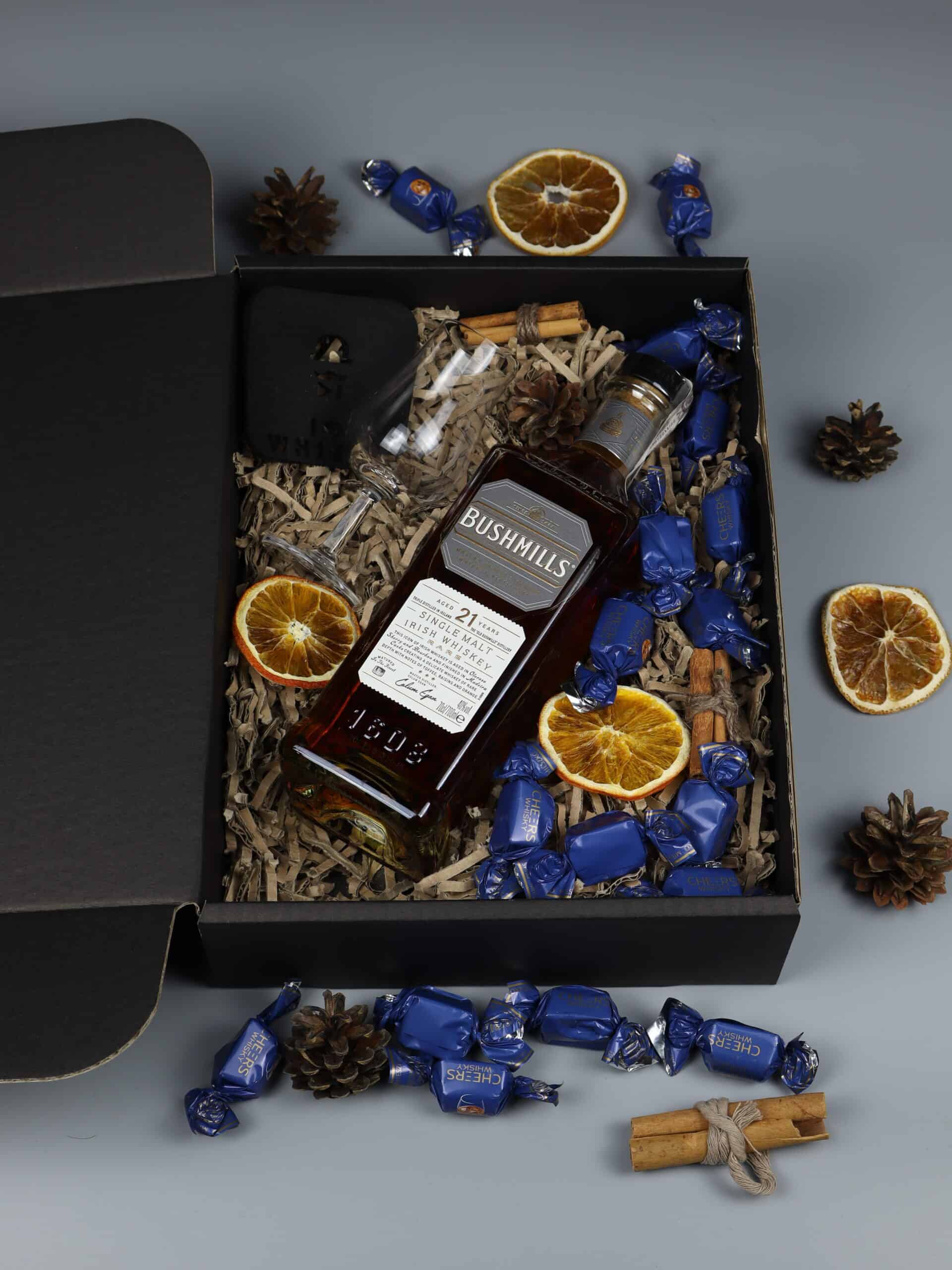 Elegancki zestaw z Bushmills 21 dla niego