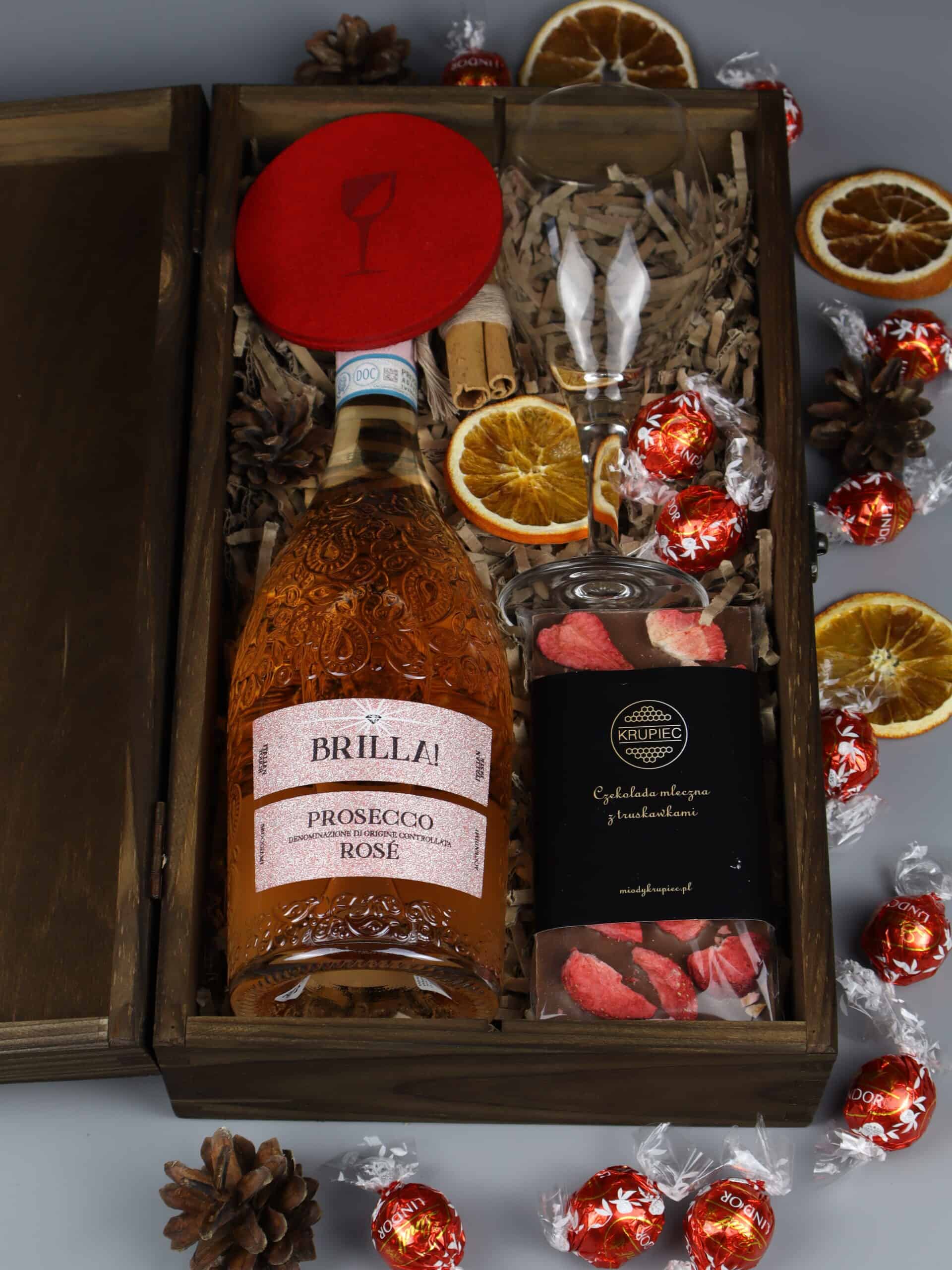 Zestaw dla niej z winem brilla