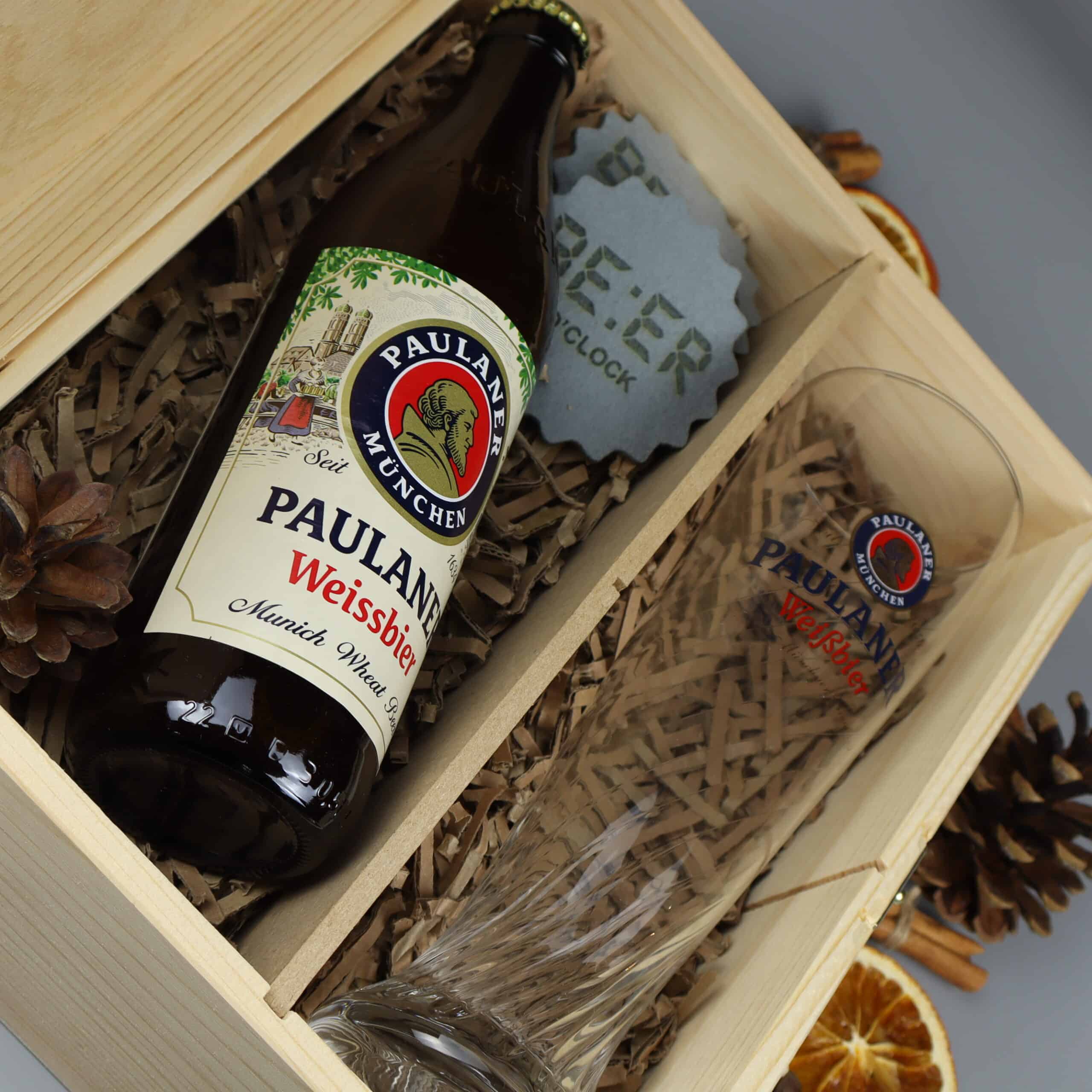 Zestaw dla mężczyzny z piwem paulaner