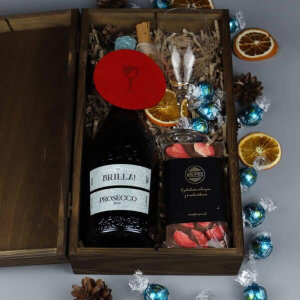 Zestaw z winem brilla dla kobiety