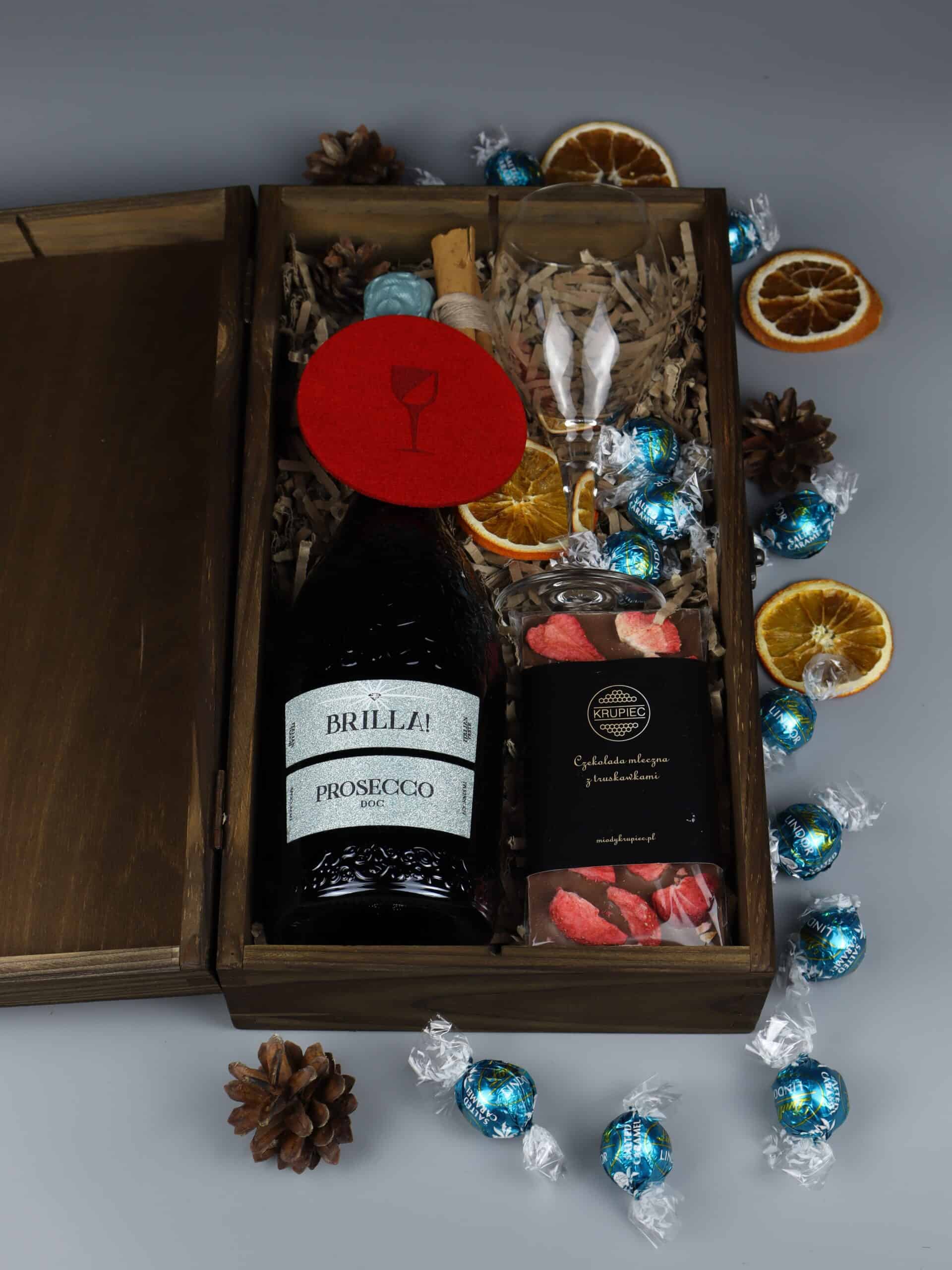 Zestaw z winem brilla dla kobiety