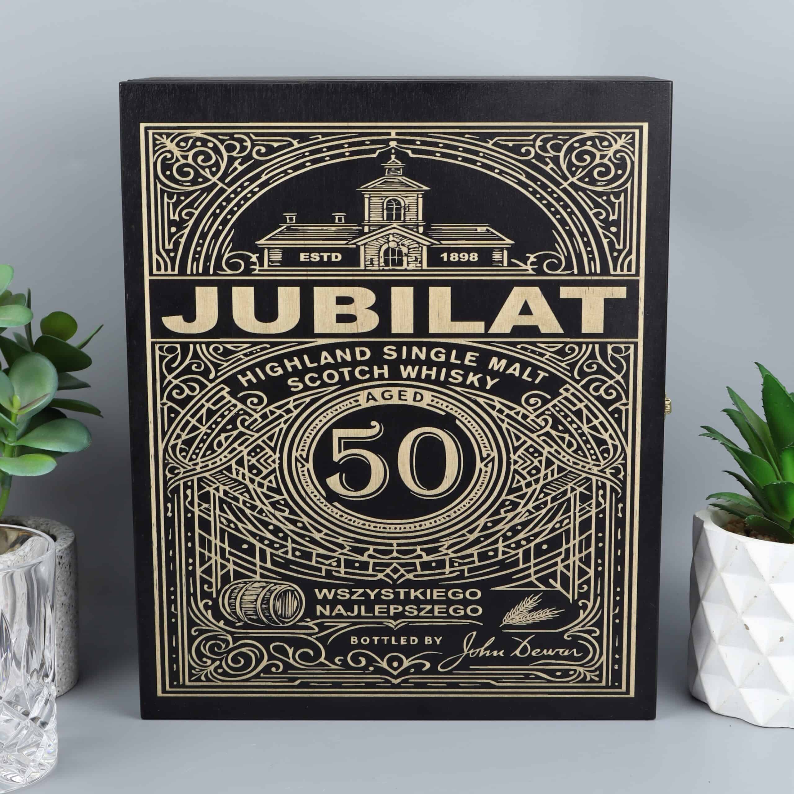 Skrzynka na whisky z grawerem