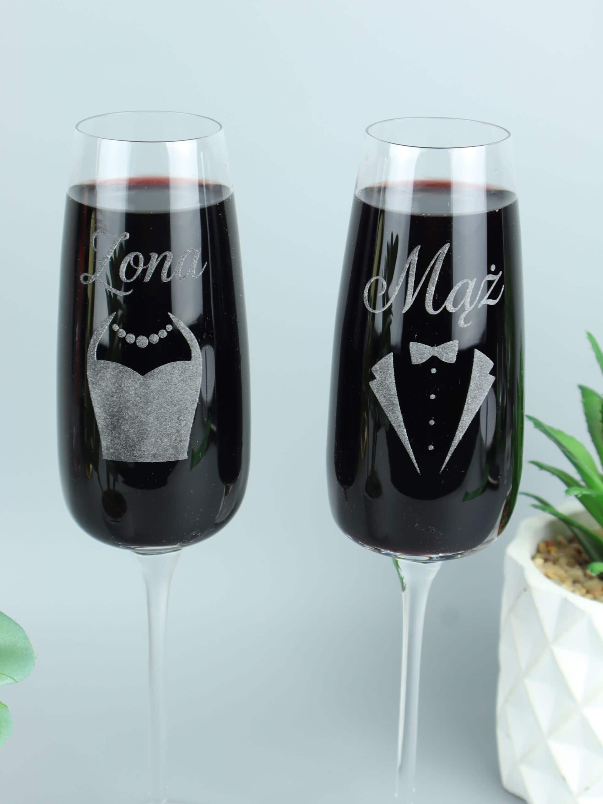 Kieliszki z grawerem dla nowożeńców