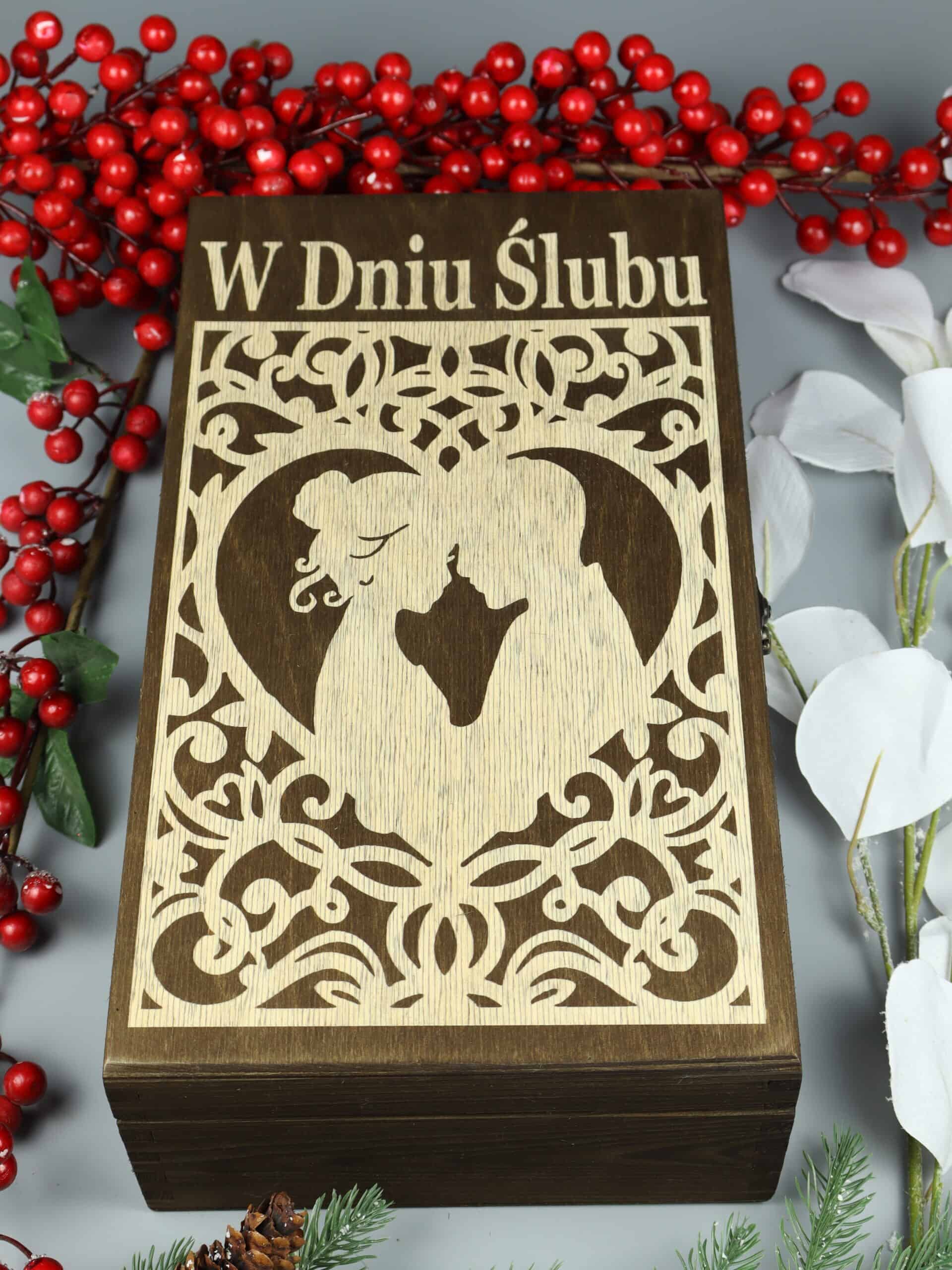 personalizowany prezent z winem na ślub