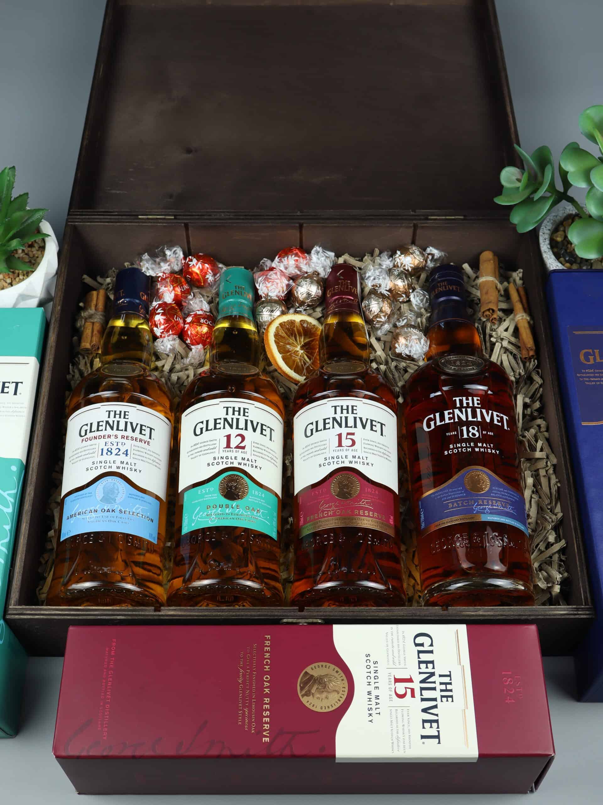 prezent z whisky glenlivet elegancki zestaw