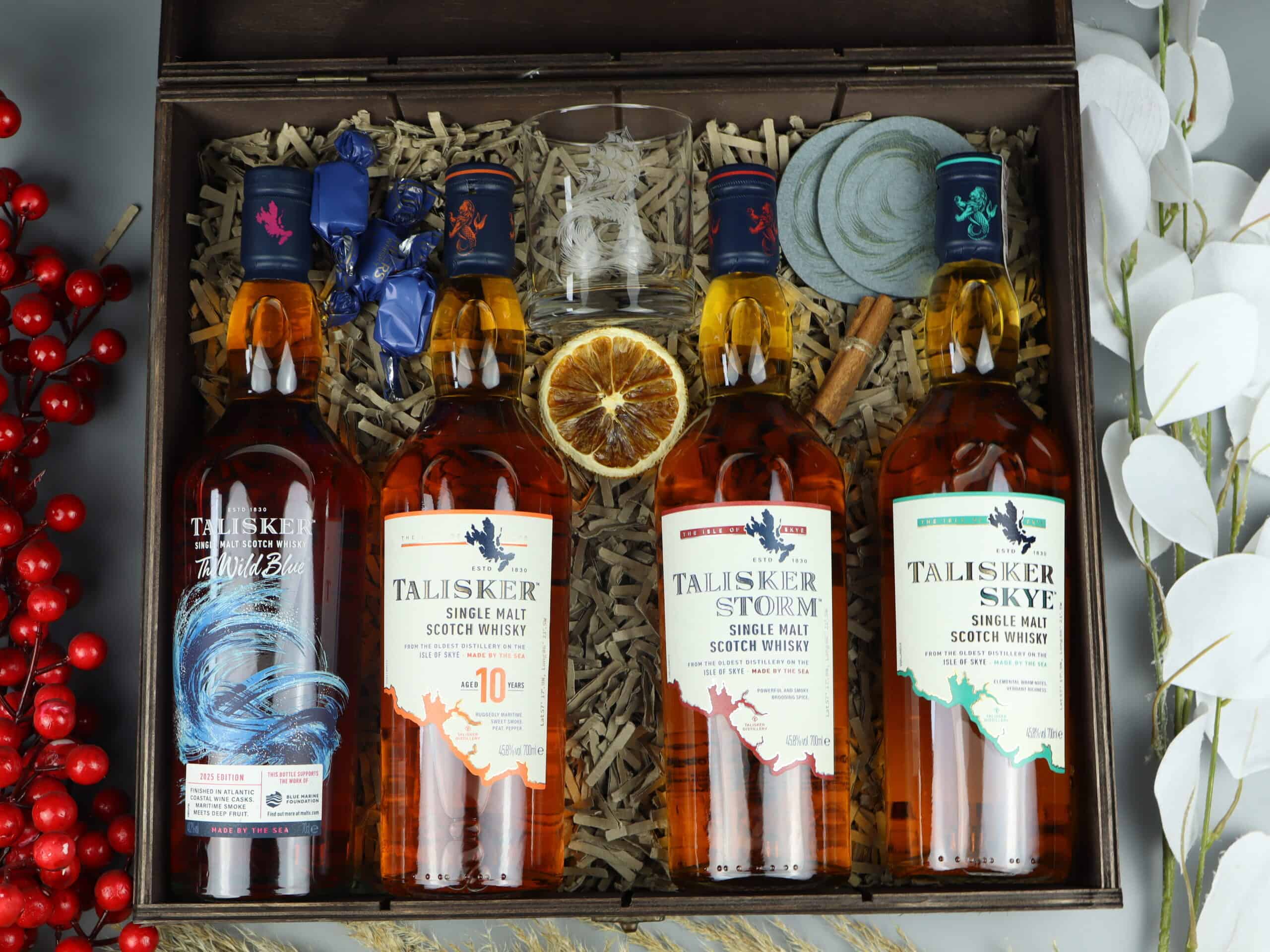 elegancki zestaw whisky talisker