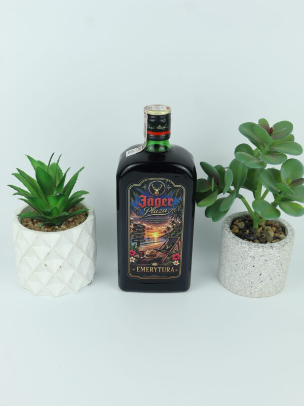 Prezent na emeryturę J&auml;germeister z kolorową etykietą UV i tropikalnym motywem