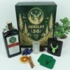 Zestaw prezentowy jager green z butelką, piersiówką i skrzynką z jeleniem